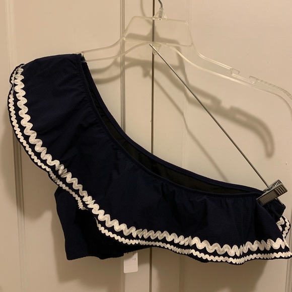 J.Crew Ruffle One-shoulder Bikini Top Rickrack Trm - Picture 4 of 8